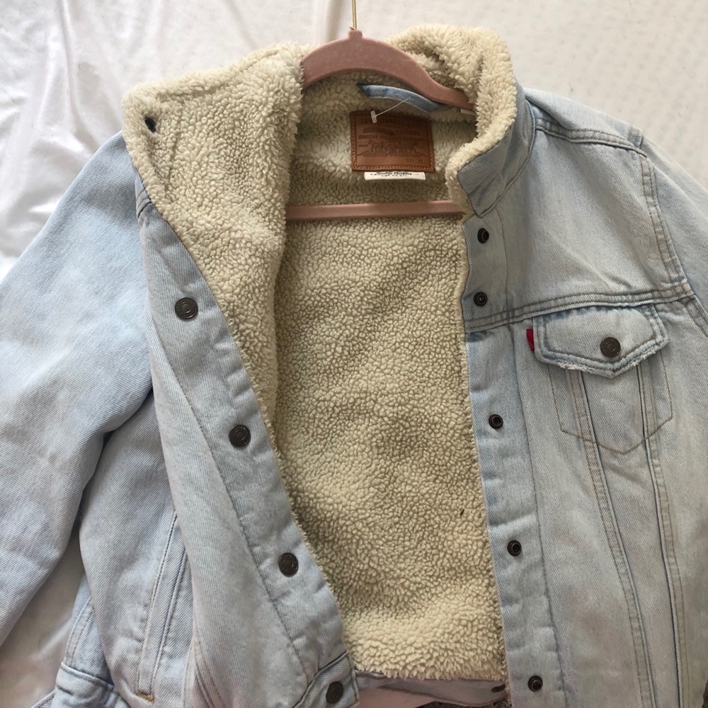 Levi faux shearling jean jacket
